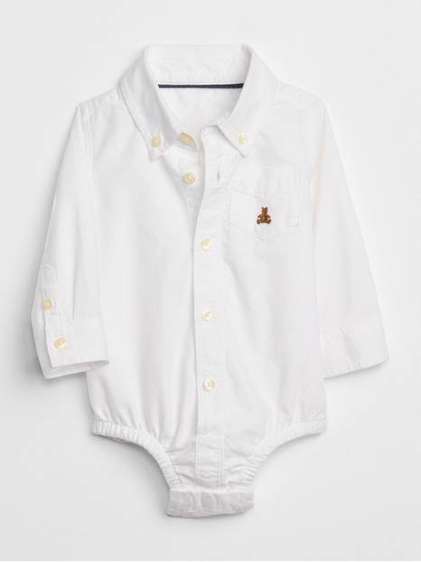 لباس قطعة واحدة أكسفورد بأزرار للأطفال الرضع