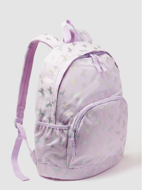 Kids Recycled Polyester Senior Unicorn Graphic Backpack