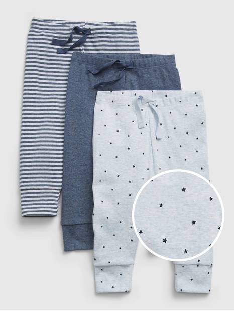 Baby 100% Organic Cotton First Favorite Pull-On Pants (3-Pack)