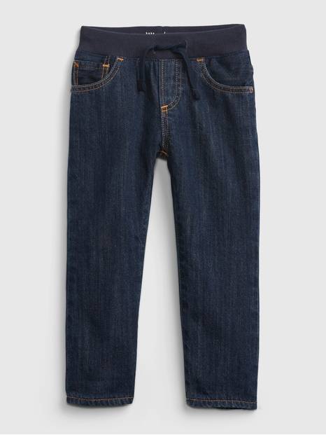 Toddler Lined Slim Pull-On Jeans with Washwell &#153
