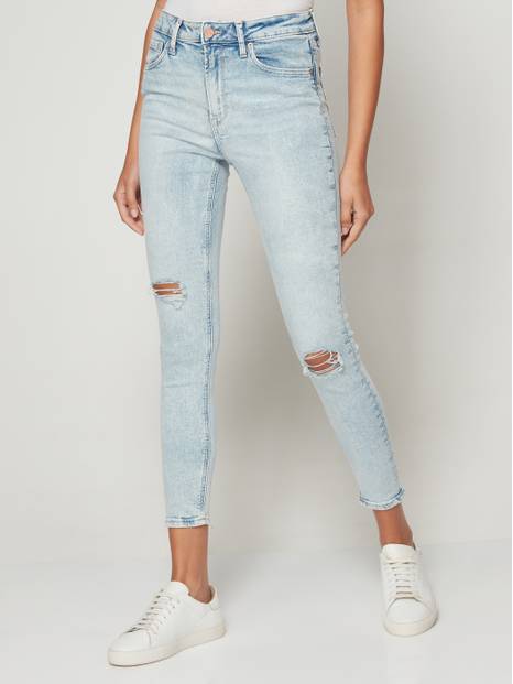 High Rise Universal Legging Jeans With Raw Hem With Washwell™