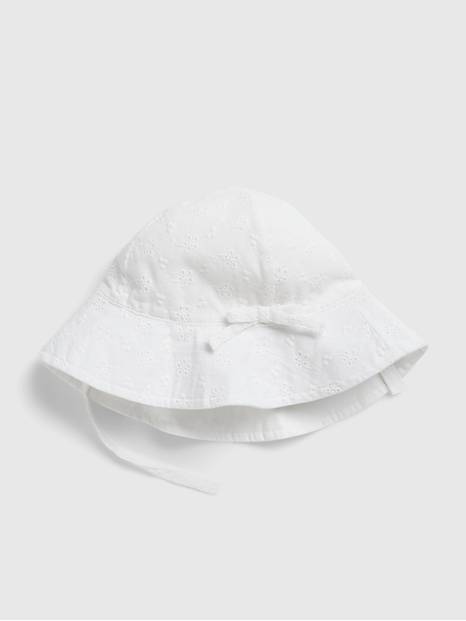 قبعة باكيت بتطريز مفرغ للأطفال الرضع