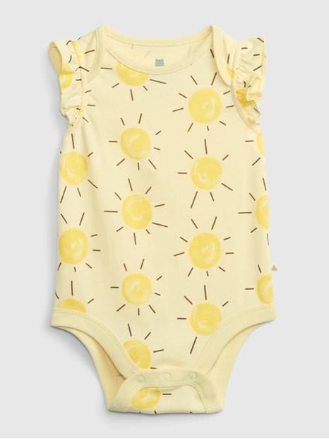Baby 100% Organic Cotton Mix and Match Flutter Bodysuit