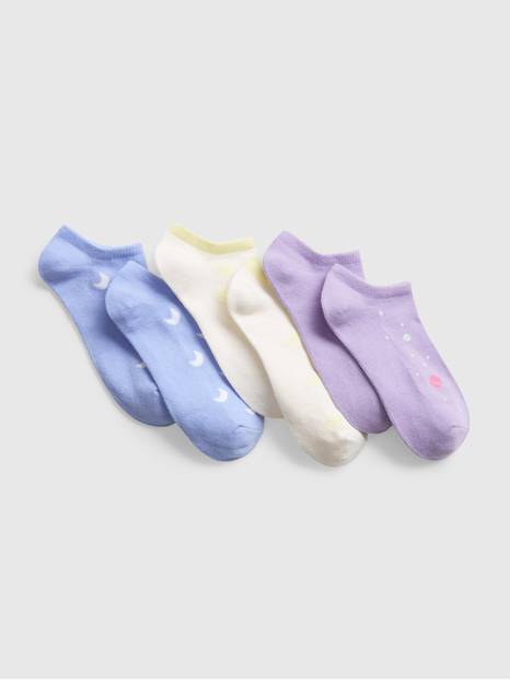 Kids Space No Show Socks (3-Pack)
