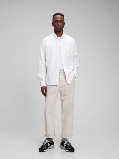 Relaxed Vintage Pleated Khakis with Washwell