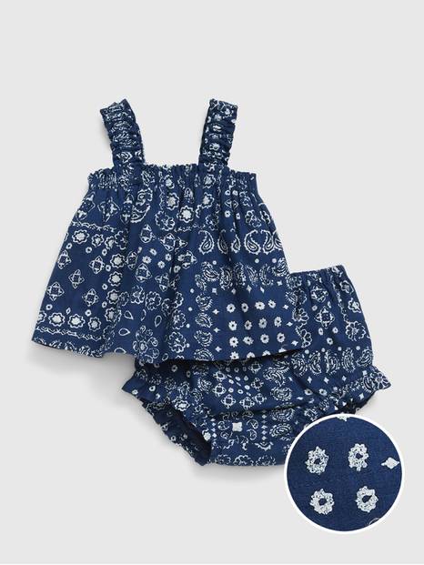 Baby Linen-Cotton Two-Piece Outfit Set