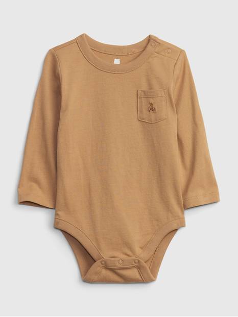 لباس قطعة واحدة ميكس اند ماتش 100%‏ قطن عضوي بجيب للأطفال الرضع