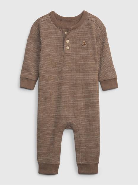 Baby Waffle-Knit Footless One-Piece
