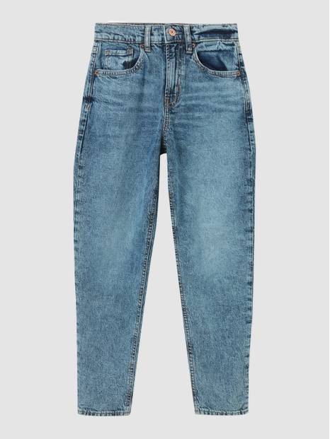 Teen High Rise Mom Jeans with Washwell