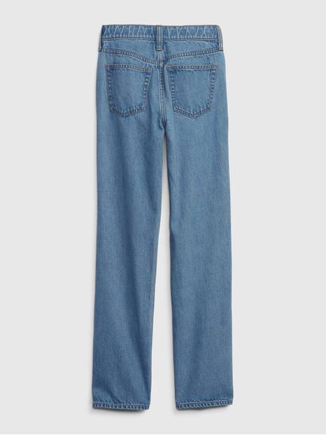 Kids High Rise Rhinestone '90s Loose Jeans with Washwell