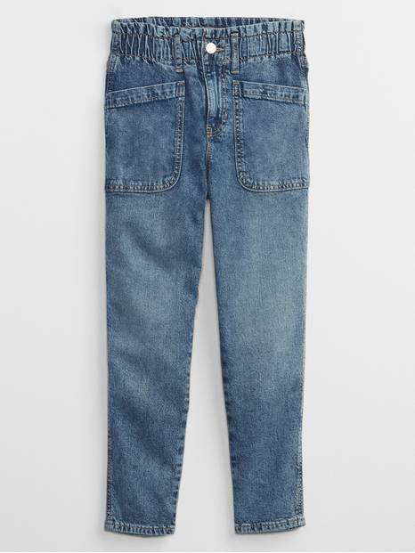 Kids High Rise Mom Jeans with Washwell