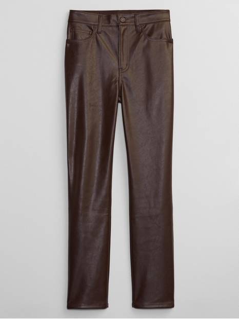 High Rise Vintage Slim Faux-Leather Pants