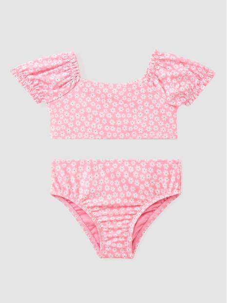 Toddler 100% Recycled Puff Sleeve Swim Two-Piece