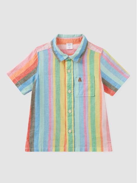 Baby Stripe Linen-Cotton Shirt