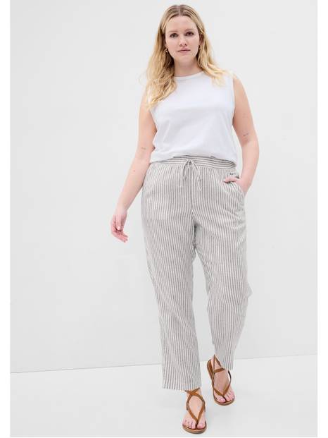 Linen Stripe Easy Pants with Washwell