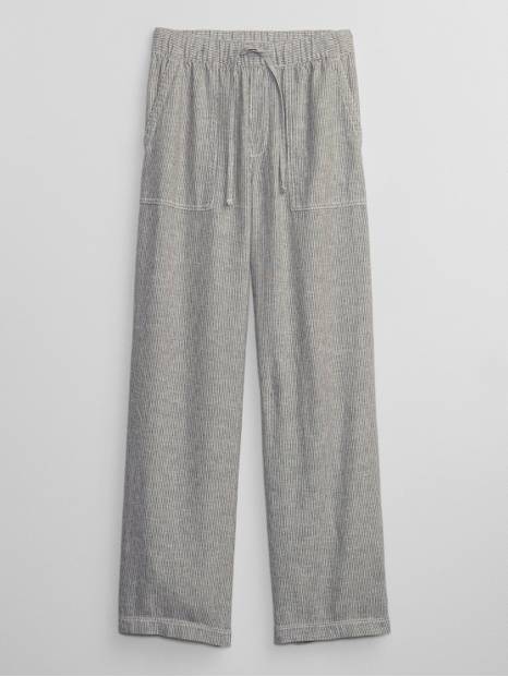 Wide-Leg Linen Pants with Washwell