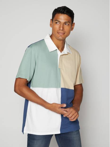 Colorblock Rugby Polo Shirt