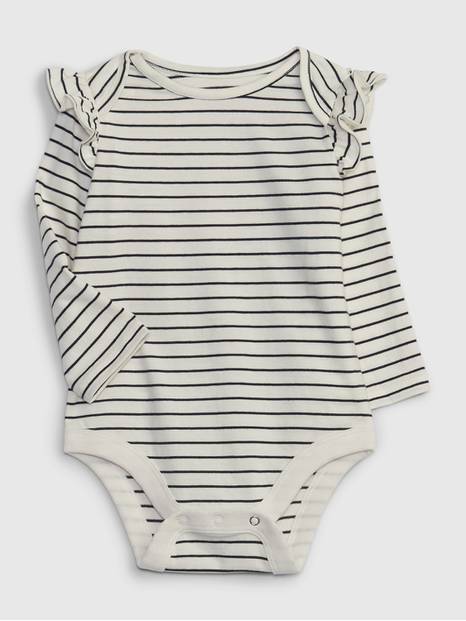 لباس قطعة واحدة ميكس اند ماتش بنقشة خطوط 100‏%‏ قطن عضوي للأطفال الرضع